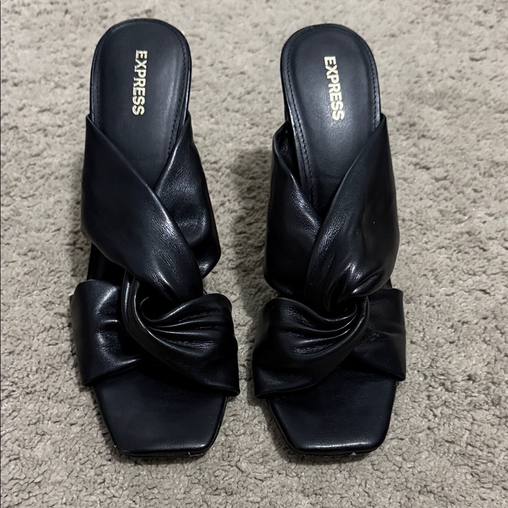 Express Women's Black Knotted Heel Sandals